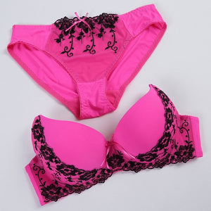 Lingerie Set Big Size Bra and Panty Sexy Lace Flower