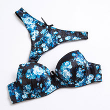 Load image into Gallery viewer, Lingerie Set Padded Sexy Print Bra and Panty Thong