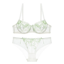 Load image into Gallery viewer, Unlined Women Flower Embroidered Underwear Lace Bra and Panty Set
