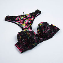 Load image into Gallery viewer, Lingerie Set Lace Print Bra Panty Sets