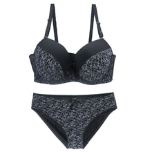 Load image into Gallery viewer, New Big Size Lingerie Women Push Up Bra And Panty Set Sexy Print Bow Decoration Underwear Seamless Adjusted Plus Size Intimates