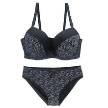 Load image into Gallery viewer, New Big Size Lingerie Women Push Up Bra And Panty Set Sexy Print Bow Decoration Underwear Seamless Adjusted Plus Size Intimates