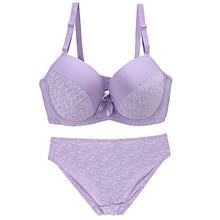 Load image into Gallery viewer, New Big Size Lingerie Women Push Up Bra And Panty Set Sexy Print Bow Decoration Underwear Seamless Adjusted Plus Size Intimates