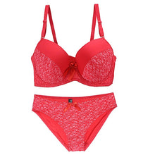 Load image into Gallery viewer, New Big Size Lingerie Women Push Up Bra And Panty Set Sexy Print Bow Decoration Underwear Seamless Adjusted Plus Size Intimates