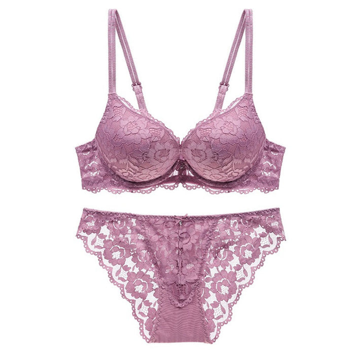 Underwear Set Sexy Lace Mesh Bra and Panty Flower