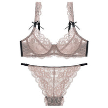 Load image into Gallery viewer, Unlined Lingerie Set Women Lace Ultra-thin Bra and Panty Sets Transparent