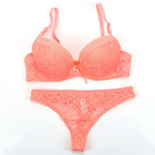Load image into Gallery viewer, Women Bra Set Push Up Transparent Lace