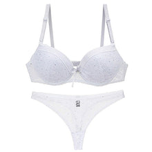 Load image into Gallery viewer, Women Bra Set Push Up Transparent Lace