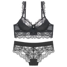 Load image into Gallery viewer, High Quality Lace Mesh Sexy Bra Panties Set