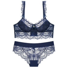 Load image into Gallery viewer, High Quality Lace Mesh Sexy Bra Panties Set