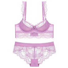 Load image into Gallery viewer, High Quality Lace Mesh Sexy Bra Panties Set