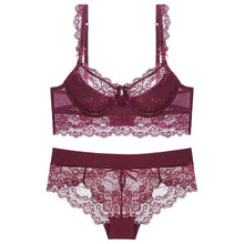 Load image into Gallery viewer, High Quality Lace Mesh Sexy Bra Panties Set