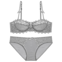 Load image into Gallery viewer, High Quality Plunge Unlined Bra Lace Embroidery Panties