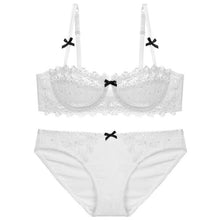 Load image into Gallery viewer, High Quality Plunge Unlined Bra Lace Embroidery Panties