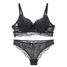 Load image into Gallery viewer, Lingerie Women Lace Embroidery Bra and Panty Set Sexy Push Up Seamless Transparent Underwear Big Plus Size Intimates for Female