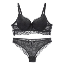 Load image into Gallery viewer, Lingerie Women Lace Embroidery Bra and Panty Set Sexy Push Up Seamless Transparent Underwear Big Plus Size Intimates for Female