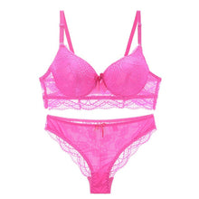 Load image into Gallery viewer, Lingerie Women Lace Embroidery Bra and Panty Set Sexy Push Up Seamless Transparent Underwear Big Plus Size Intimates for Female