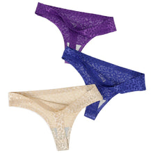 Load image into Gallery viewer, Thong Seamless Underwear 3Pcs/Lot Female Sexy Jacquard Panties