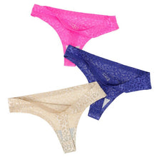 Load image into Gallery viewer, Thong Seamless Underwear 3Pcs/Lot Female Sexy Jacquard Panties