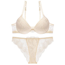 Load image into Gallery viewer, High Quality Deep V Push Up Underwear Women Sexy Lace Embroidery Floral Bra And Briefs Set