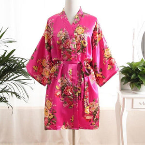 Women Nightgown Sexy Kimono Robe Solid